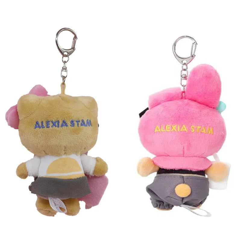 Kawaii Sanrio Black Skin Hello Kitty Luggage Plush Toys Backpack Keychain Cartoon Peripheral Doll Girls Birthday Creative Gift