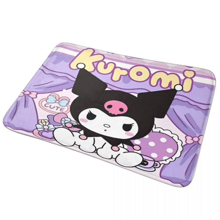 Funny Cartoon Cute Kuromi Memory Foam Bath Mat Rug Non-Slip Quick Dry Bathroom Floor Rugs Carpet For Bath Shower Tub