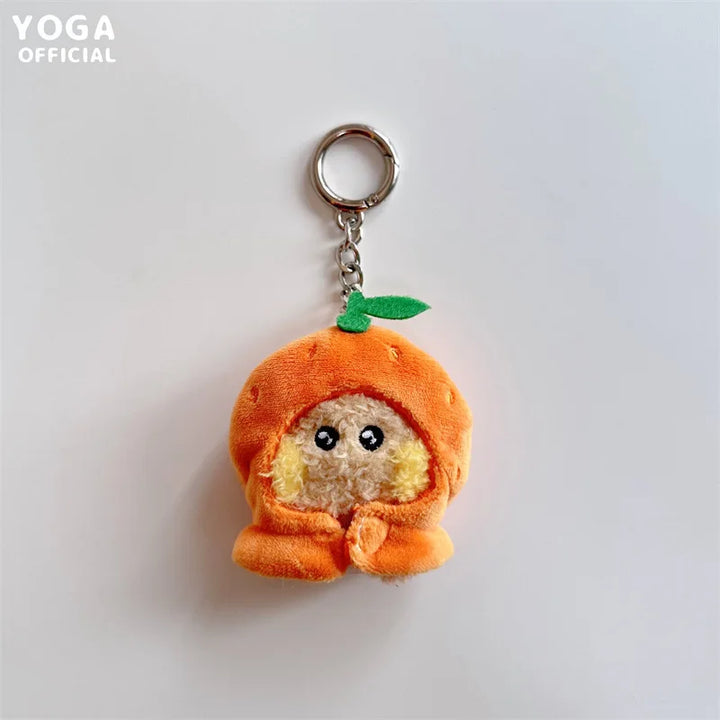 9Cm Kawaii Bt21 Small Animal Mini Plush Keychain knapsack Pendant Cartoon Fruit Headband Series Plush Doll Pendant Birthday Gift