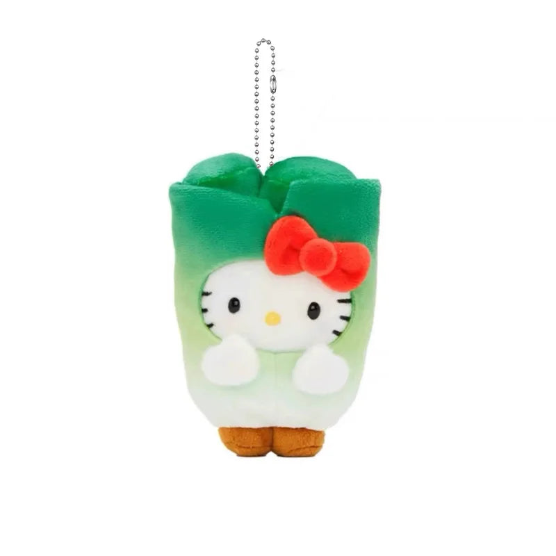 Sanrio Hello Kitty Kawaii Plush Toys Fruit and Vegetable Story Backpack Pendant Decorative Keychain Girl Creative Birthday Gift