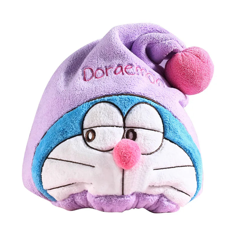 Cartoon Doraemon ‌Hair-drying Cap Water-absorbing Dry Hair Towel Cute Triangle Cap Water-absorbing Quick Dry Hat Christmas Gift