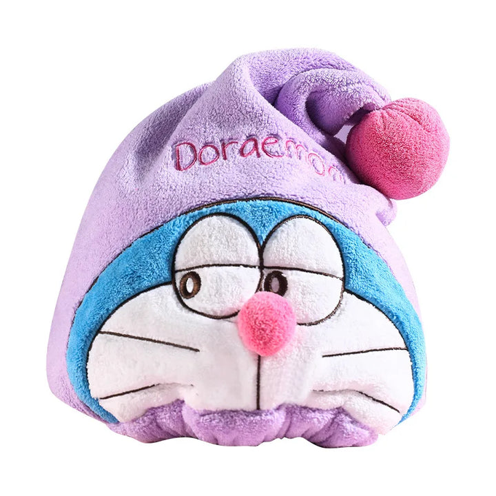 Cartoon Doraemon ‌Hair-drying Cap Water-absorbing Dry Hair Towel Cute Triangle Cap Water-absorbing Quick Dry Hat Christmas Gift
