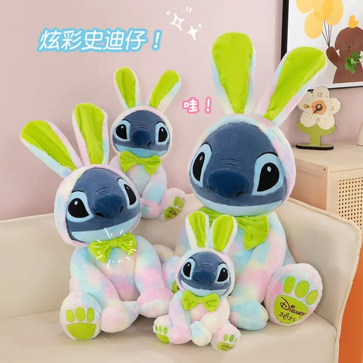 30/80CM Disney Lilo & Stitch Plush Doll Cartoon Toy Cute Kawaii Anime Stuffed Rabbit Ears Stich Soft Plushie Kids Birthday Gifts