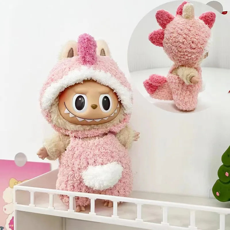 17cm Cute Mini Plush Doll'S Clothes Outfit Hoodie Big Goose Dinosaur Bee Shark Deer Korea Kpop Exo Labubu Idol Dolls Clothing