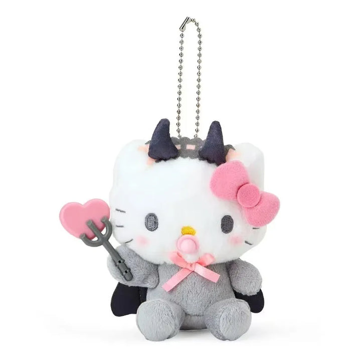 Sanrio Kuromi Hello Kitty Kawaii Cartoon Angel Baby Devil Pacifier Love Stick Keychain My Melody Plush Toy Backpack Pendant Gift