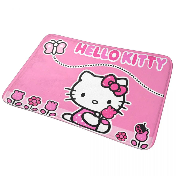 Hello Kitty Punk Music Memory Foam Bath Mat Rug Non-Slip Quick Dry Bathroom Floor Rugs Carpet For Bath Entrance Door Doormat