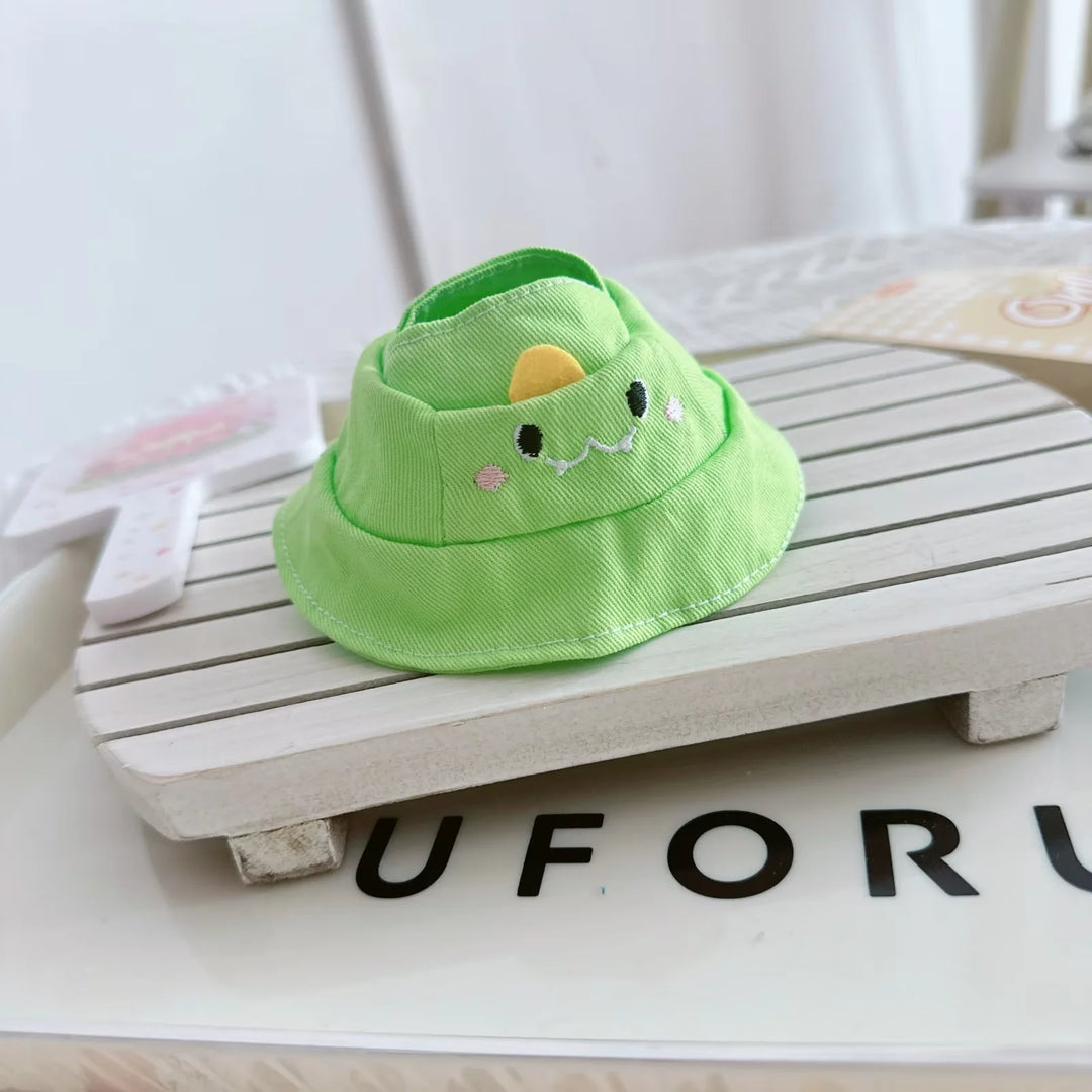 17cm Labubu 1-3 Gen Doll Outfits Cute White T-Shirt + Cargo Pants Set with Colorful Hat Universal Clothes for Labubu Dolls