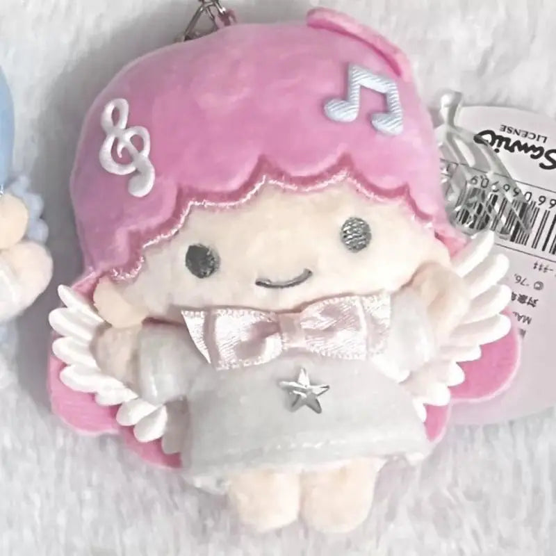 Sanrio Little Twin Star Kawaii Cartoon Note Angel Plush Toys Backpack Pendant Cute and Sweet Doll Keychain Couple Birthday Gifts