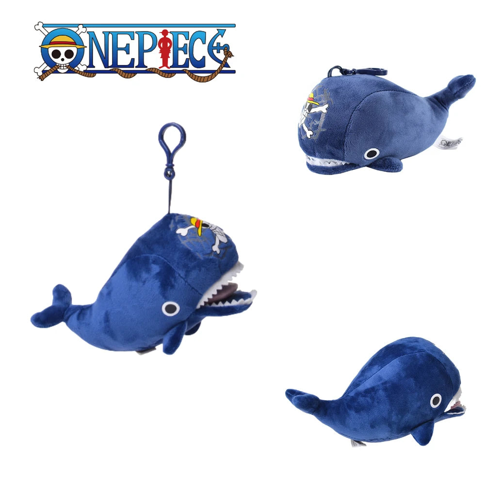 Original Anime One Piece Raab Laboon Plush Keychain Pendant Toy Whale Marine Animal Soft Stuffed Doll Accessories Birthday Gift