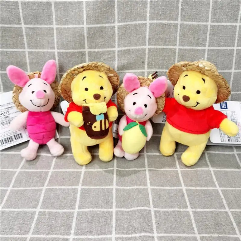 Disney Pooh Bear Cartoon Plush Toys Keychain Backpack Keychain Accessories Boys and Girls Birthday Gifts Creative Peripherals