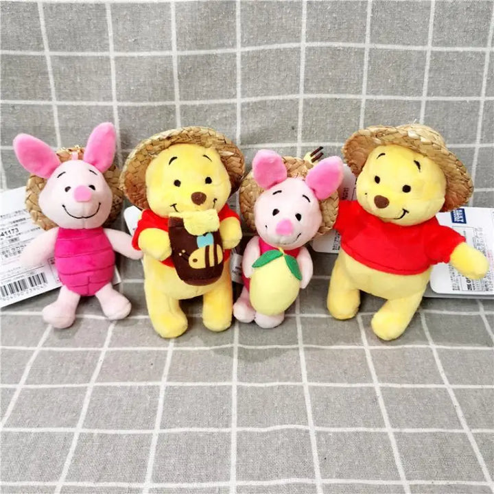 Disney Pooh Bear Cartoon Plush Toys Keychain Backpack Keychain Accessories Boys and Girls Birthday Gifts Creative Peripherals