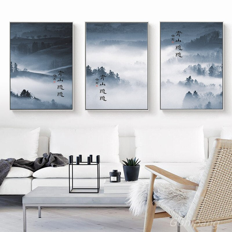 Traditional Chinese Characters Scenery Poster