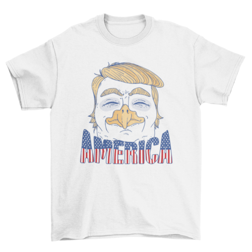 Funny eagle Trump caricature over american flag t-shirt