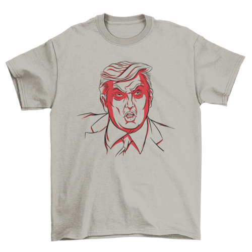 Angry Donald Trump head in hand drawn style USA politics T-shirt