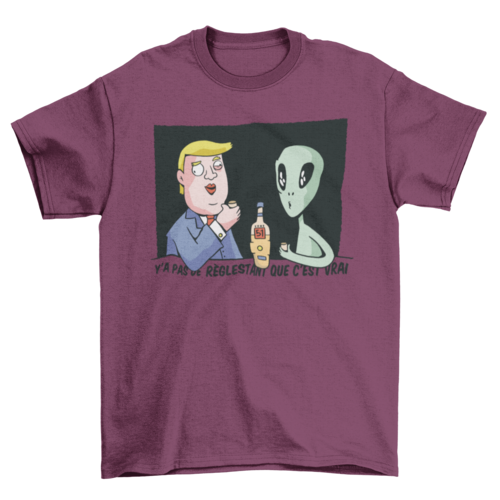 Trump drinking with alien t-shirt