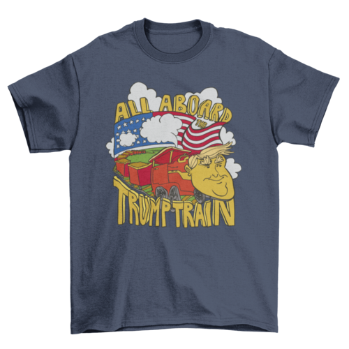 Trump USA train cartoon t-shirt