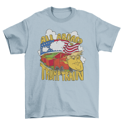 Trump USA train cartoon t-shirt