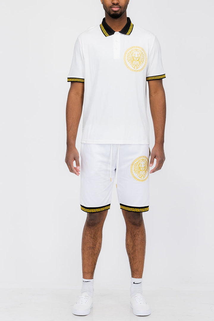 Poloshorts-Set mit Löwenkopf