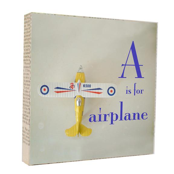 A is for Airplane 5x5 Art Block - Brand My Case