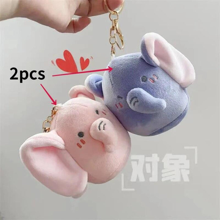 A Pair Plush Magnetic Couple Pig Keychain Cute Creative Plush Toy Kawaii Girl Holiday Gift Personalized Magnet Backpack Pendant - Brand My Case