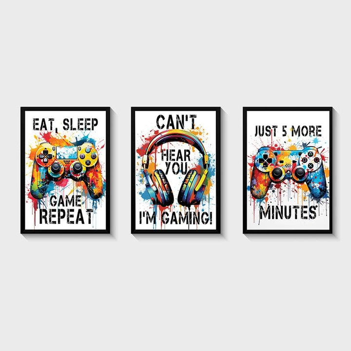 Abstract Gamepad Canvas Wall Art - Gaming Prints - Decor Gifts for Game Room - Brand My Case