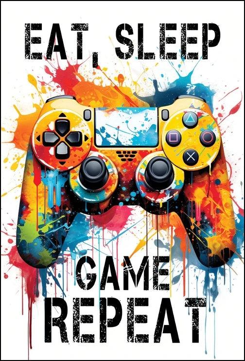 Abstract Gamepad Canvas Wall Art - Gaming Prints - Decor Gifts for Game Room - Brand My Case