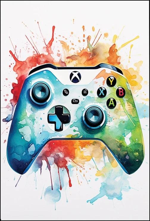 Abstract Gamepad Canvas Wall Art - Gaming Prints - Decor Gifts for Game Room - Brand My Case