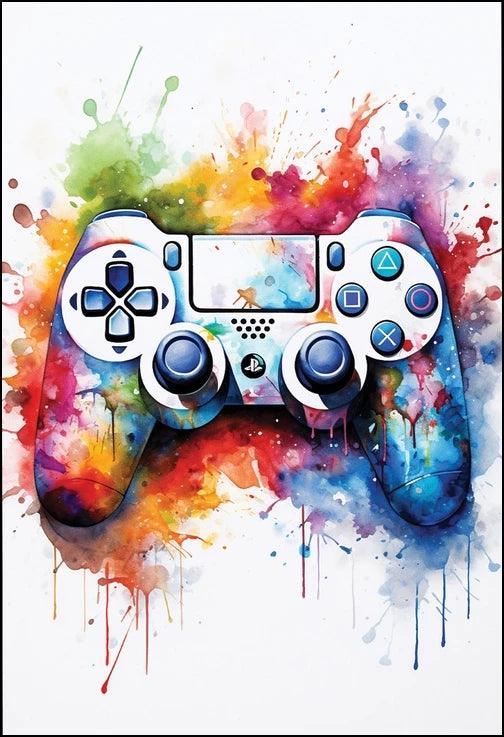 Abstract Gamepad Canvas Wall Art - Gaming Prints - Decor Gifts for Game Room - Brand My Case