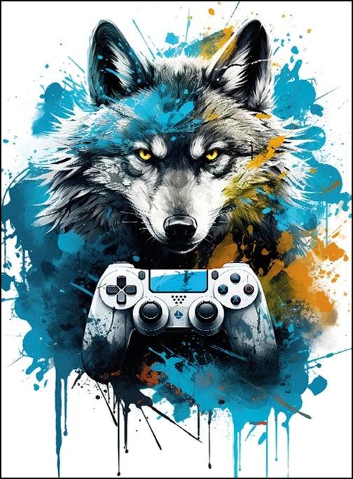 Abstract Gamepad Canvas Wall Art - Gaming Prints - Decor Gifts for Game Room - Brand My Case