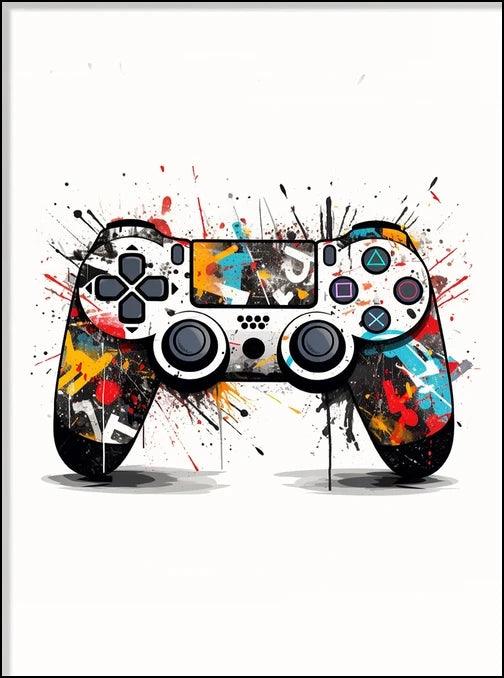 Abstract Gamepad Canvas Wall Art - Gaming Prints - Decor Gifts for Game Room - Brand My Case