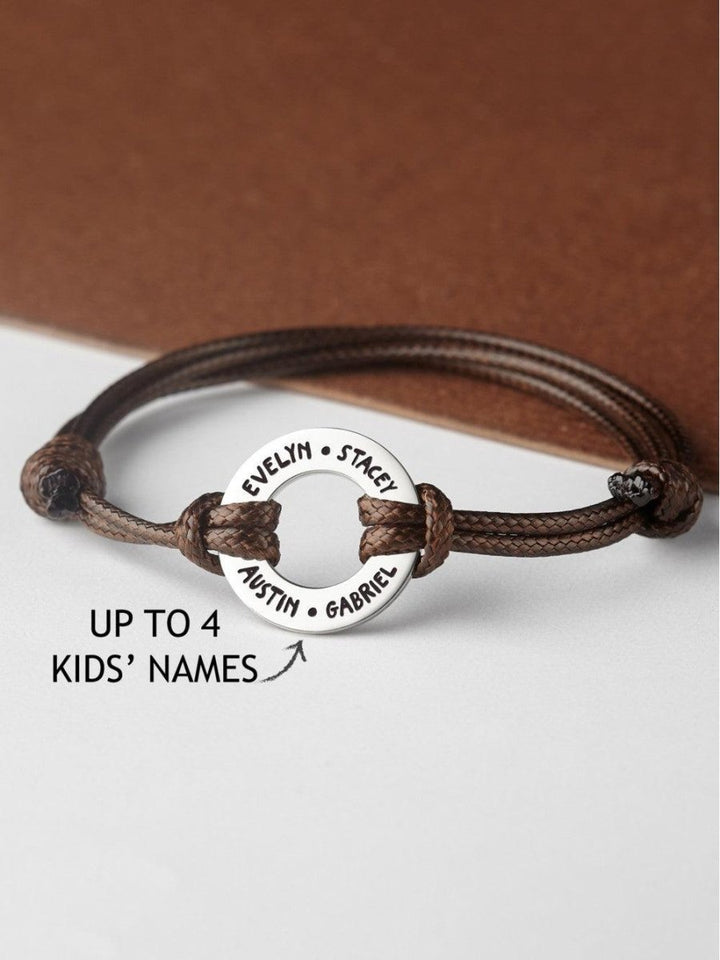 Adjustable Bracelet With Kids Names For Dad, Fathers Day Gift from Son - Brand My Case