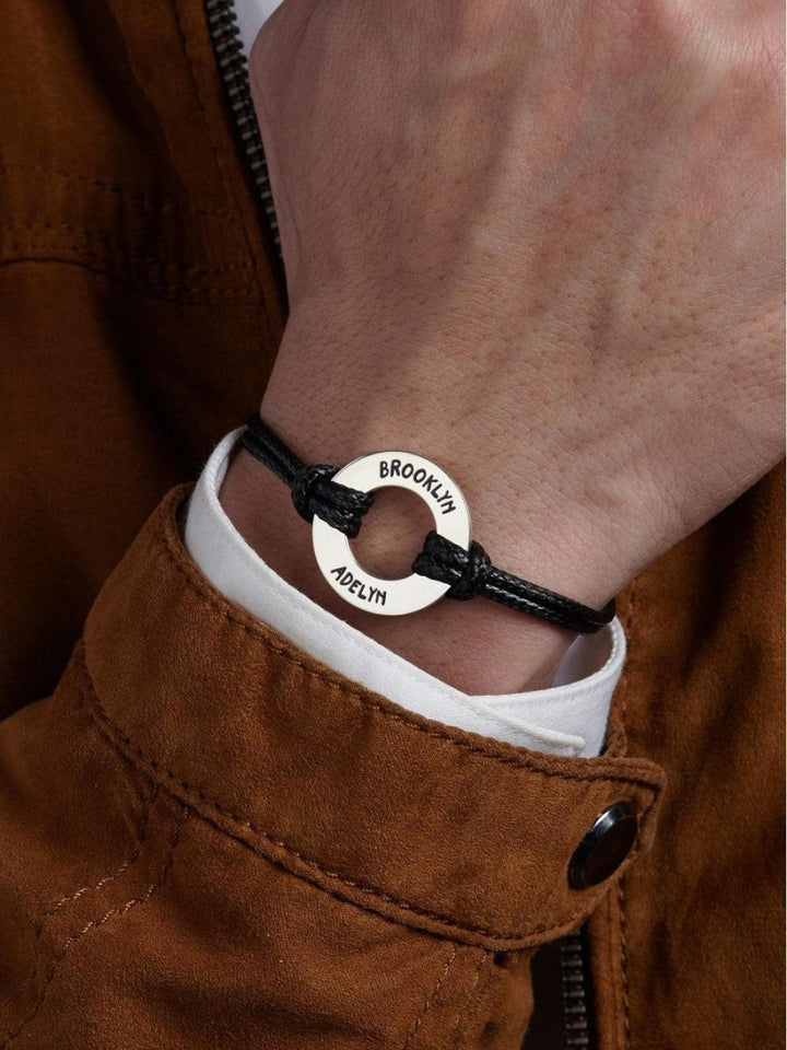 Adjustable Bracelet With Kids Names For Dad, Fathers Day Gift from Son - Brand My Case