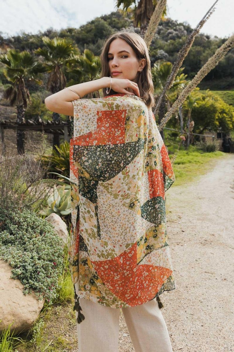 Allover Floral Print Kimono - Brand My Case
