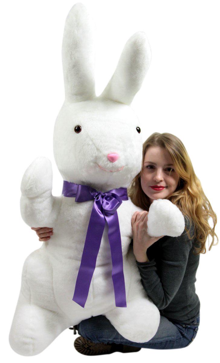 American Made Giant Stuffed Bunny White Soft 42 Inch Big Plush Rabbit - Brand My Case