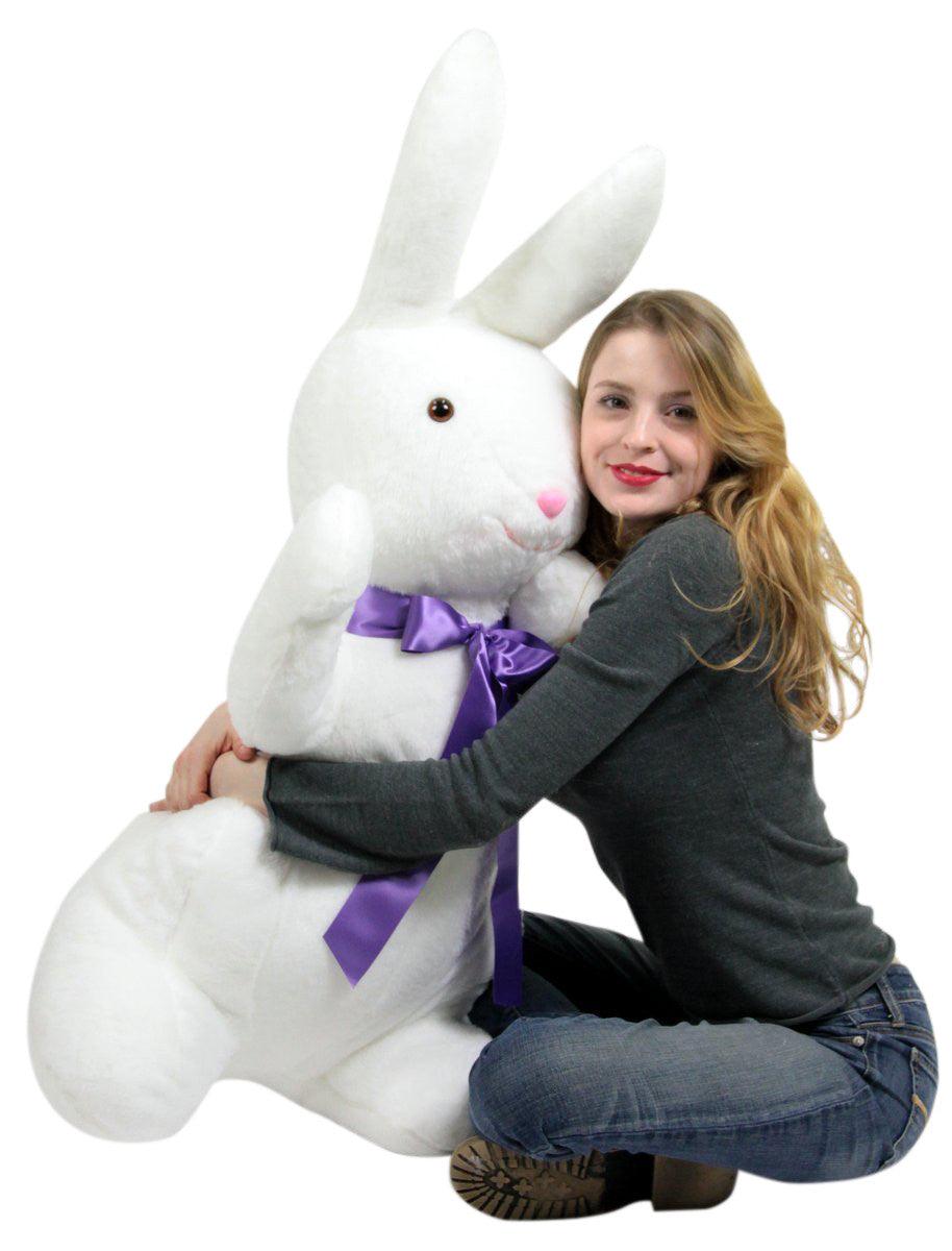American Made Giant Stuffed Bunny White Soft 42 Inch Big Plush Rabbit - Brand My Case