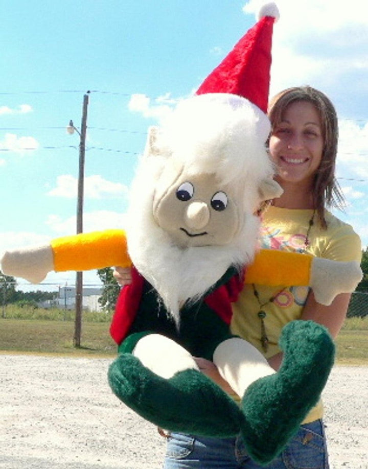 American Made Giant Stuffed Elf 5 Foot Big Christmas Plush White Beard - Brand My Case