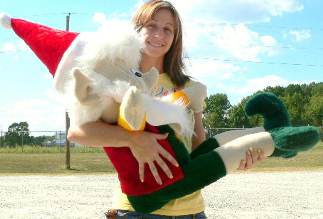 American Made Giant Stuffed Elf 5 Foot Big Christmas Plush White Beard - Brand My Case