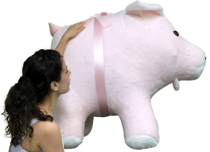 American Made Giant Stuffed Pig 40 Inches Pink Color Soft Made in the - Brand My Case