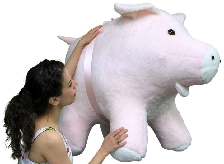 American Made Giant Stuffed Pig 40 Inches Pink Color Soft Made in the - Brand My Case