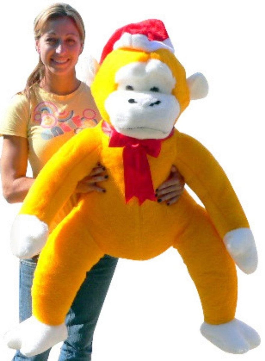 American Made Giant Yellow Stuffed Monkey 40 Inch Soft Big Plush - Brand My Case