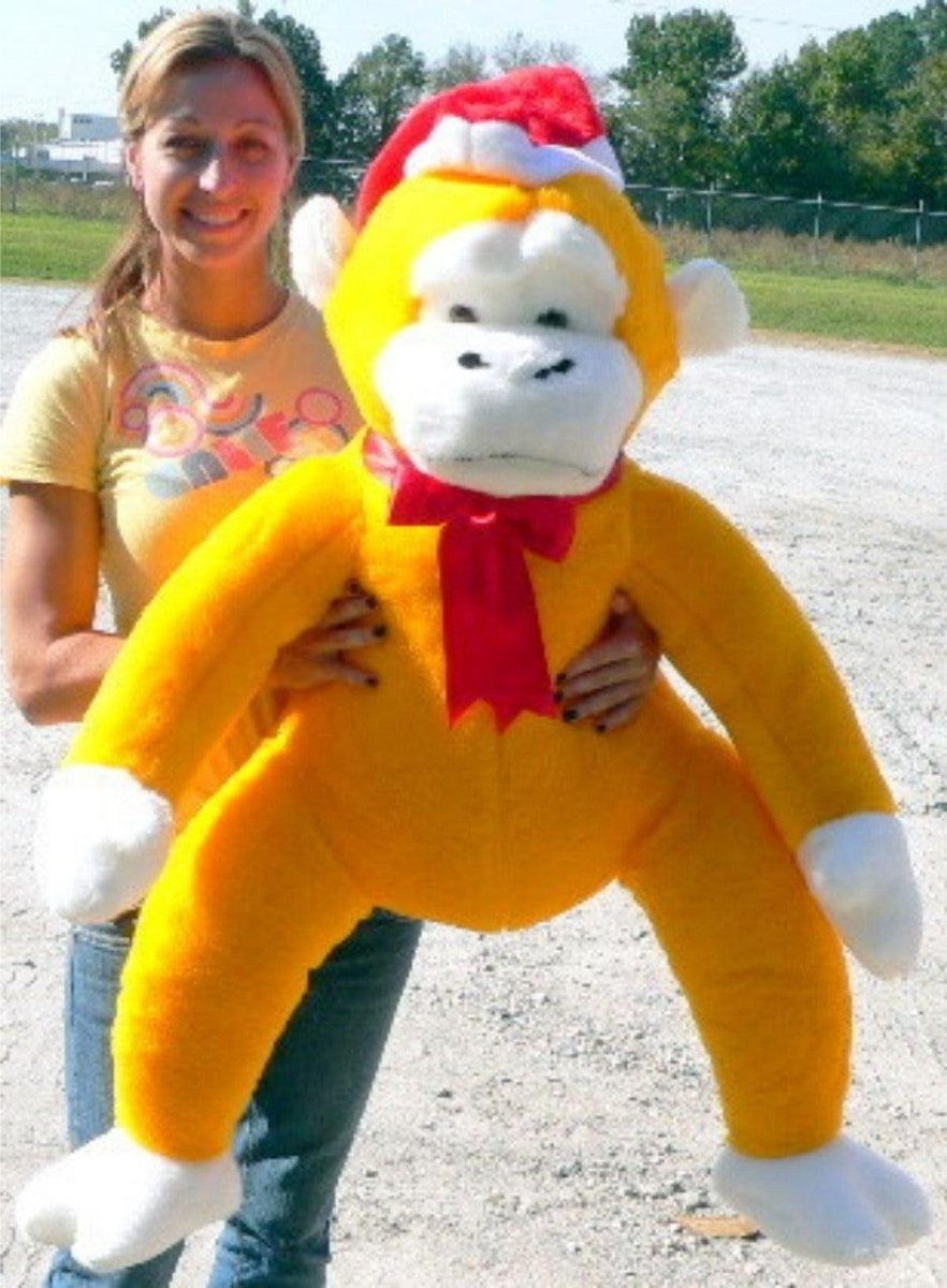 American Made Giant Yellow Stuffed Monkey 40 Inch Soft Big Plush - Brand My Case