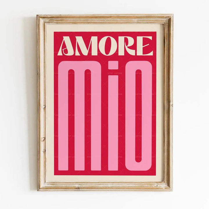 Amore Mio Lyrics Canvas Art - Indie Rock Concert Poster for Living Room Decor - Brand My Case