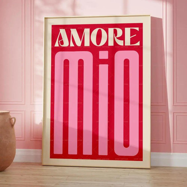 Amore Mio Lyrics Canvas Art - Indie Rock Concert Poster for Living Room Decor - Brand My Case