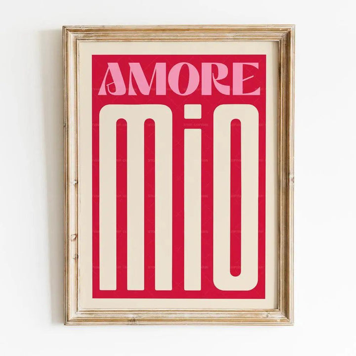 Amore Mio Lyrics Canvas Art - Indie Rock Concert Poster for Living Room Decor - Brand My Case