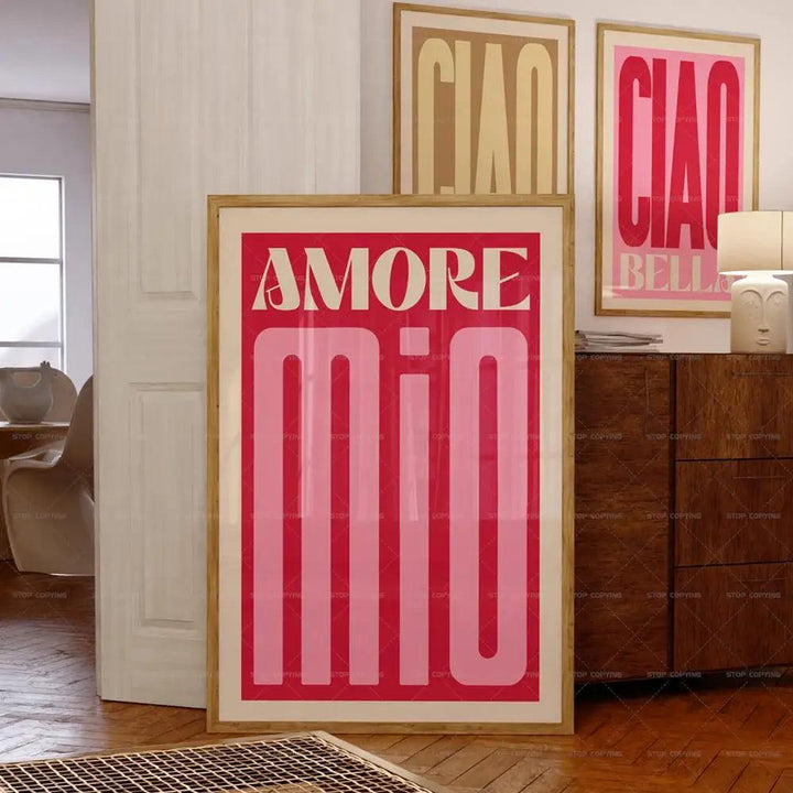 Amore Mio Lyrics Canvas Art - Indie Rock Concert Poster for Living Room Decor - Brand My Case