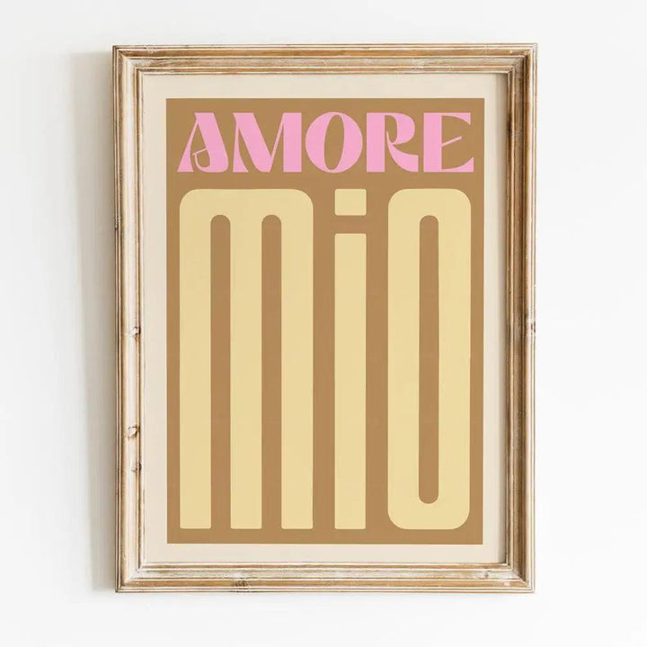 Amore Mio Lyrics Canvas Art - Indie Rock Concert Poster for Living Room Decor - Brand My Case