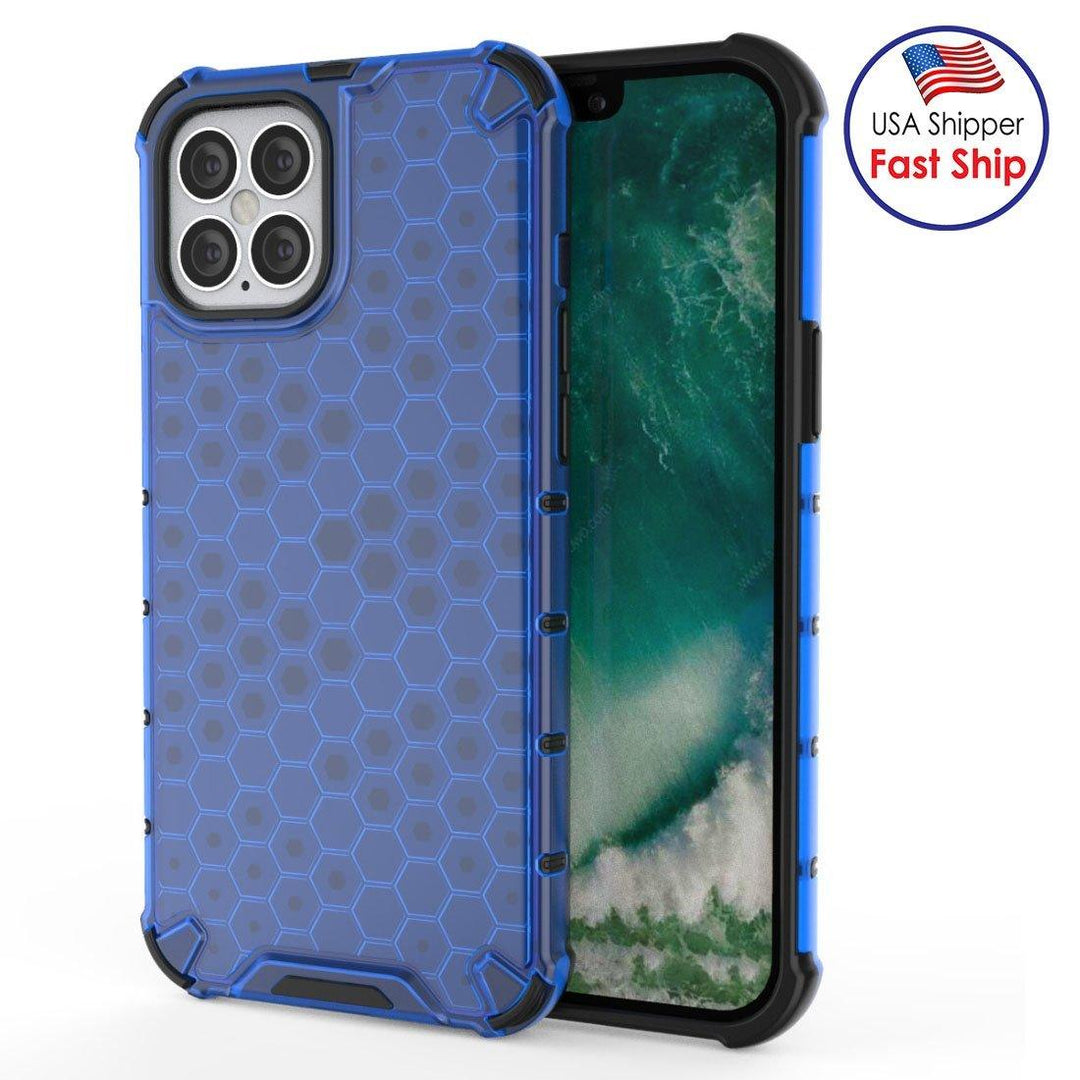 AMZER Honeycomb SlimGrip Hybrid Bumper Case for iPhone 12 Max - Brand My Case