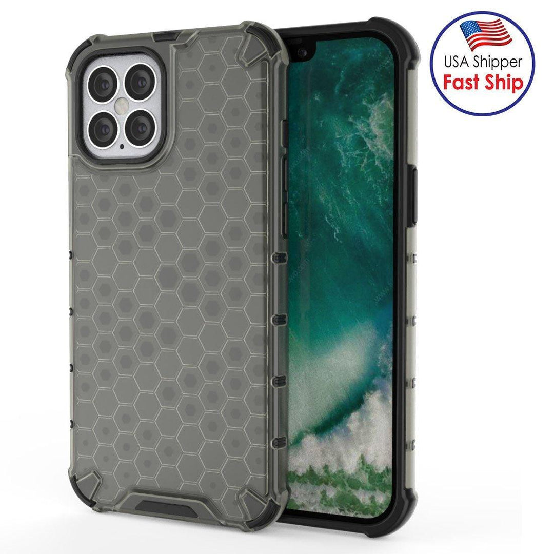 AMZER Honeycomb SlimGrip Hybrid Bumper Case for iPhone 12 Pro Max - Brand My Case