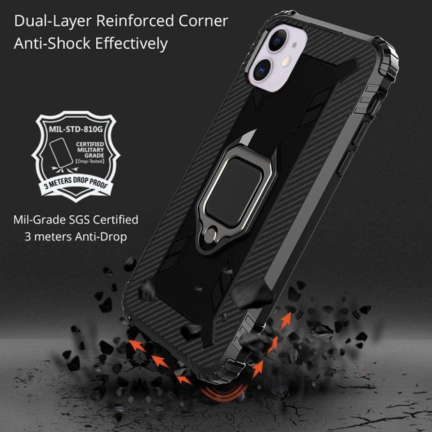 AMZER Sainik Case With 360° Magnetic Ring Holder for iPhone 12 - Brand My Case