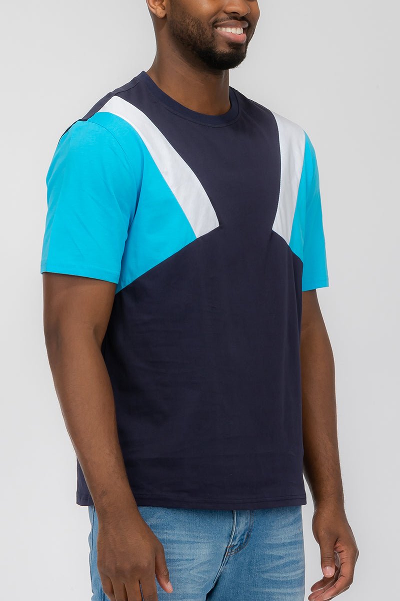 ANGLED COLOR BLOCK TEE